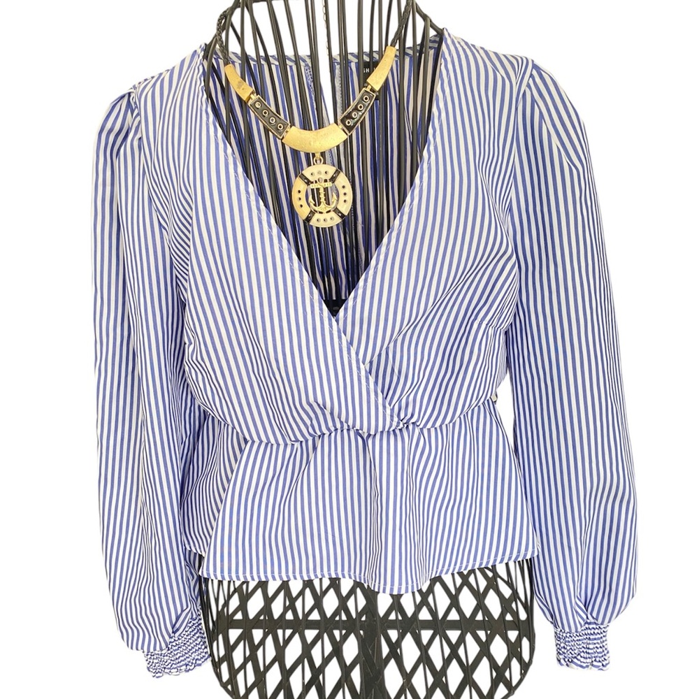 Stripes long sleeve blouse size S